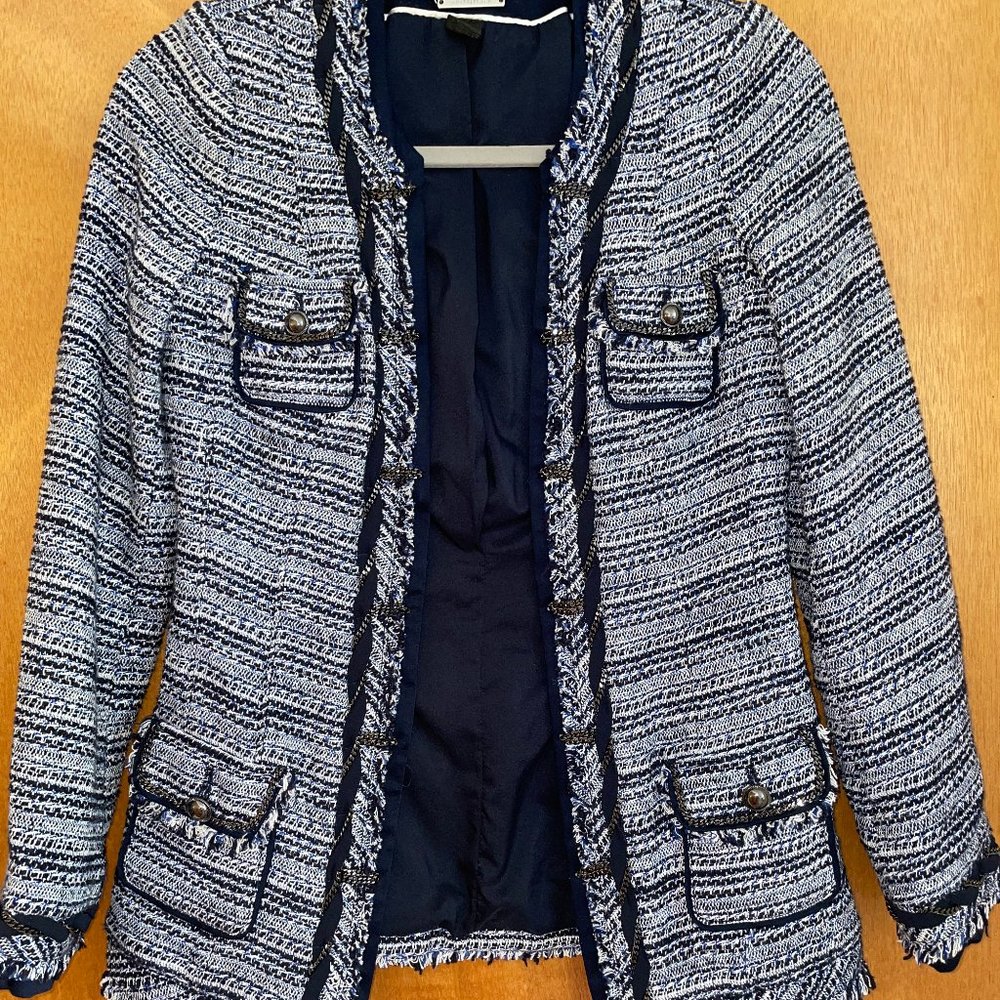 White House Black Market Navy Pattern Blazer